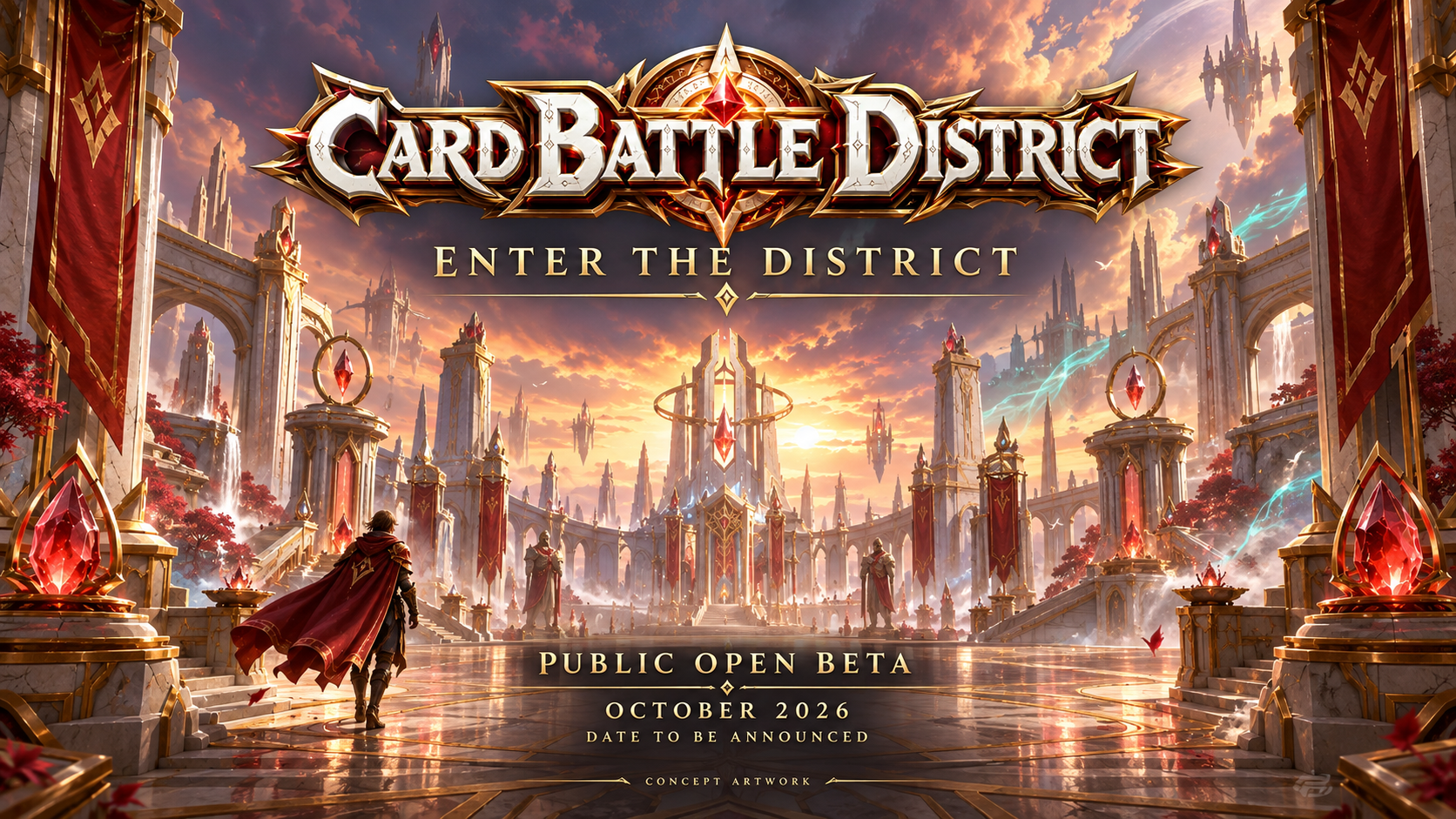 Card Battle District — Enter the District. Avalik beetaversioon oktoobris 2026, täpne kuupäev selgub hiljem. Kontseptkunst.